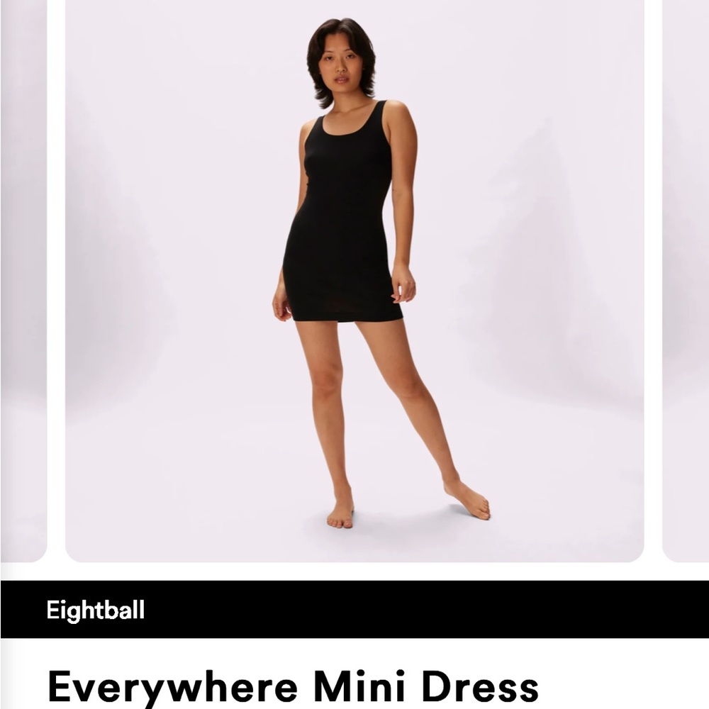 Parade Everywhere Mini Dress, Black, size small, rib fabric